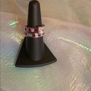 Ruby and diamond princess cut size 7 ring